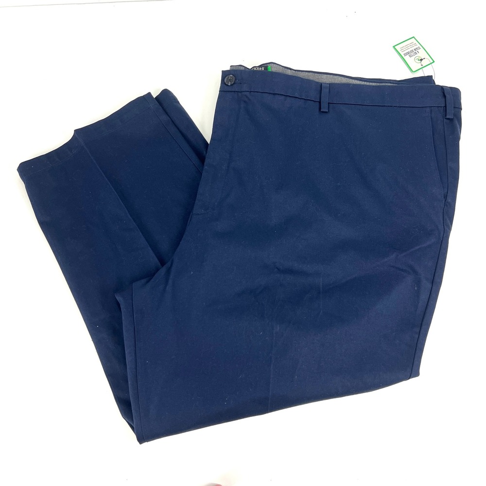 Dockers Mens Big & Tall Signature Iron Free Khaki Straight Fit Pants Navy 58x30